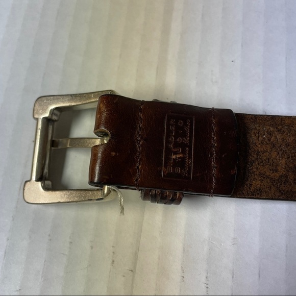 Bill Adler Studio Dar Brown  Leather Braided & Studded Belt - Picture 8 of 8